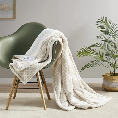 Miniatura 25 de Serta - Manta de vellón sherpa reversible, ultrasuave y tejida, manta térmica, manta eléctrica; cómoda, agradable y abriga y protege del frío