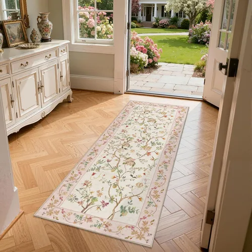 Miniatura 41 de Jinchan Alfombra Floral de Pasillo, 2x5, Alfombras Antideslizantes Lavables a Máquina, Alfombra Suave de Pelo Bajo para Pasillo, Resistente a