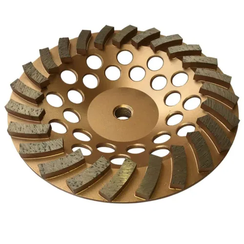 Miniatura 9 de Ruedas de molienda de diamante de 5 pulgadas para hormigón o mampostería, 18 segmentos turbo, grano #30/40, unión media, eje de 5/8"-11