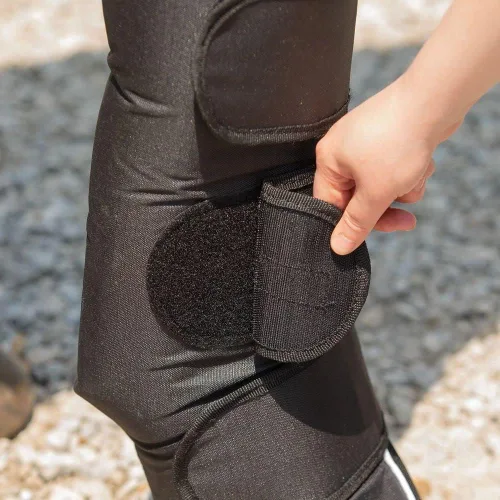 Miniatura 9 de Dura-Tech Botas de envío de caballos con forro polar Tamaño grande Color negro Cobertura completa de las piernas, resistente 600D Ripstop