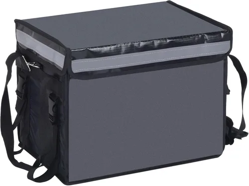 Miniatura 10 de PATIKIL Bolsa aislante para pizza L, 14.2 x 9.4 x 9.4 pulgadas, bolsa térmica para alimentos para pizza caliente/fría, color negro (22L)
