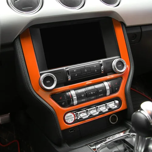 Miniatura 6 de CheroCar para Ford Mustang - Cubierta de Marco de Pantalla de Navegación para Consola Central, Decoración Interior Compatible con Ford Mustang