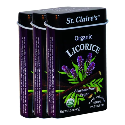 Miniatura 21 de Pastillas Herbales Orgánicas de St. Claire, (Jengibre, lata de 1.5 onzas, paquete de 3) Sin gluten, veganas, sin OMG, a base de plantas, sin