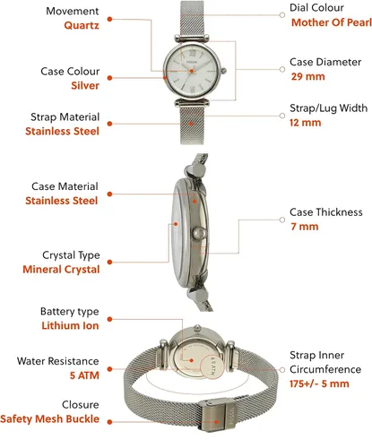 Miniatura 5 de Fossil Carlie Mini Reloj casual de cuarzo de acero inoxidable para mujer