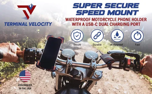 Miniatura 8 de Soporte de teléfono para motocicleta con cargador USB (3.25-7 pulgadas), soporte impermeable para teléfono celular para motocicleta, ATV, moto
