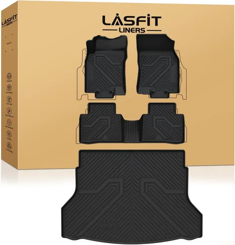Miniatura 11 de LASFIT Alfombrillas de Piso Compatibles con Nissan Armada 2017-2018 / Infiniti QX56 2011-2013 / Infiniti QX80 2014-2018, TPE Para Todo Clima Ajuste