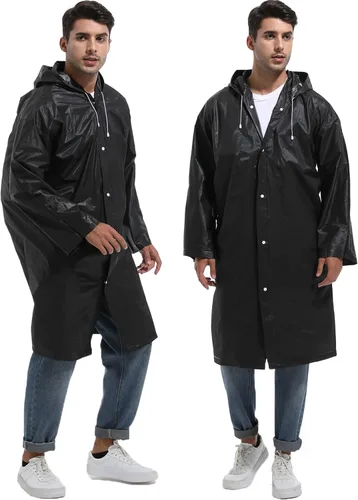 Miniatura 103 de 2 abrigos de lluvia de Borogo para adultos, chaquetas de lluvia reutilizables para hombres y mujeres