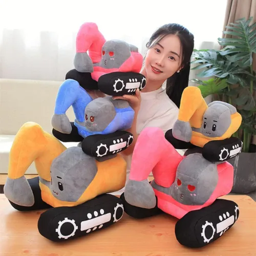 Miniatura 5 de YUDONG Juguete de peluche de excavadora, juguete de construcción suave de 10 pulgadas, para cumpleaños de niños, Navidad, regalos de fiesta