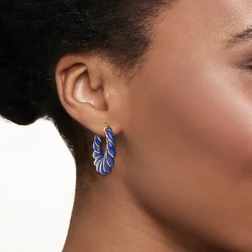 Miniatura 2 de Ross-Simons Pendientes de aro con piedras preciosas talladas con oro amarillo de 14 quilates