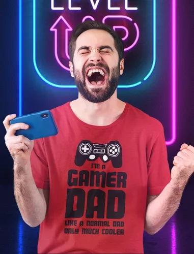 Miniatura 4 de Camiseta con texto en inglés "I'm a Gamer Dad", regalos para videojuegos, hombres, marido, papás, ideas de regalo, divertidas camisetas para el Día