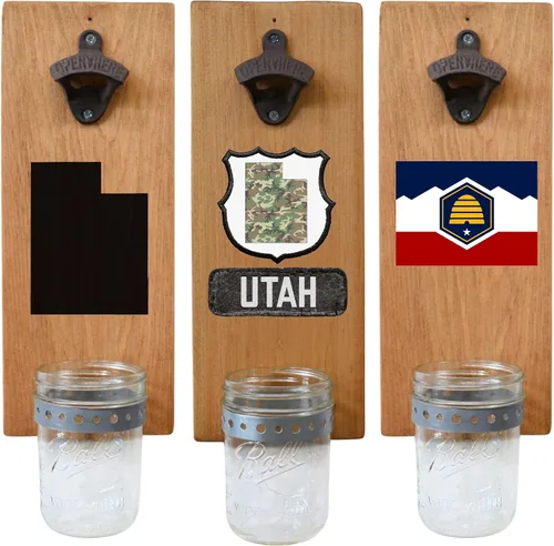 Miniatura 12 de Abrebotellas de cerveza de Massachusetts – Abridor de botellas hecho a mano montado en la pared con tapa – Regalo de cerveza para él o ella