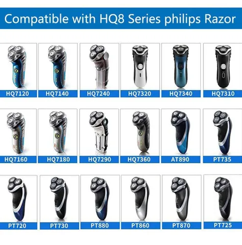 Miniatura 2 de HQ8 Cabezales de repuesto para afeitadoras Philips Norelco Aquatec, compatibles con afeitadoras Philips AT890, AT880, AT841, PT720 PT740, 7180XL