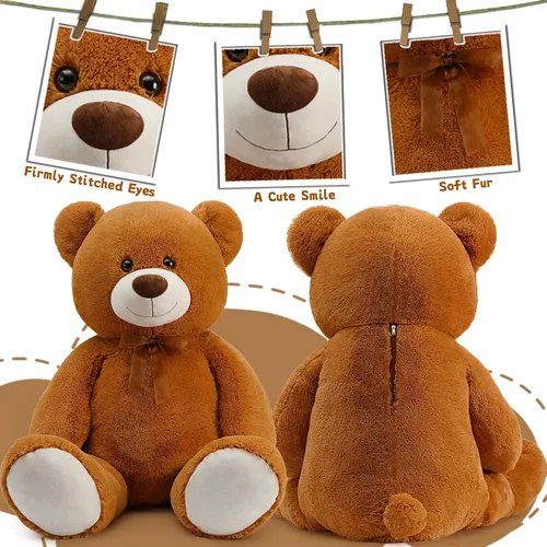 Miniatura 5 de Toys Studio Oso de peluche grande de 51 pulgadas, lindo animal de peluche gigante, juguete de peluche suave para novias y niños, para cumpleaños