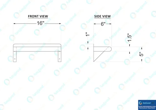 Miniatura 5 de AmGood Estante de pared de acero inoxidable de 6 x 16 pulgadas Estantería de metal Garaje, lavandería, almacenamiento, cuarto de servicios