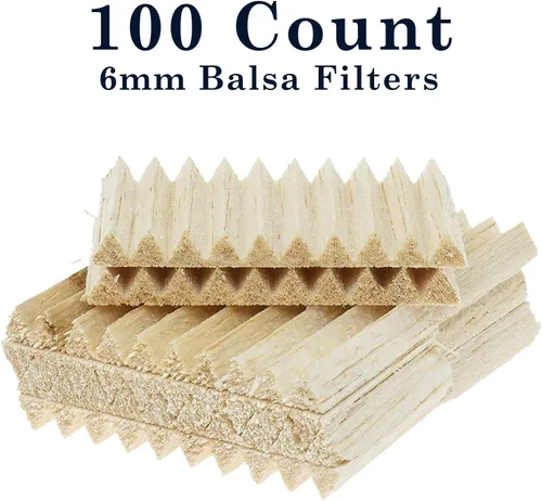 Miniatura 5 de Savinelli Filtros Balsa de 0.236 in - Accesorios de tubería hechos de madera de balsa italiana, paquete de 100 filtros Savinelli