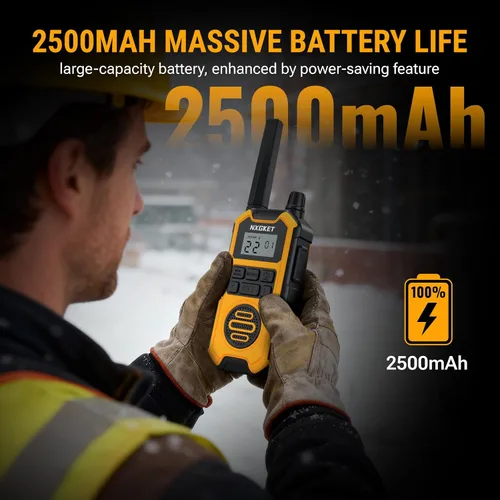 Miniatura 4 de NXGKET Walkie Talkies de alta resistencia para adultos, radios bidireccionales de largo alcance, IP67 impermeable, 2M a prueba de caídas, NOAA