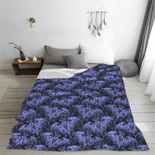 Miniatura 6 de Manta de microforro polar ultra suave con patrón de murciélago para cama, sofá y sofá, gruesa 50 x 40 pulgadas