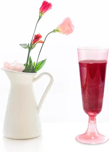 Miniatura 2 de bUCLA Paquete de 60 copas de champán de plástico rosa desechables, copas de champán de plástico de 5 onzas, tazas de champán elegantes, ideales