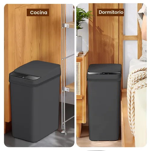 Miniatura 6 de Yatmung - Cubo de basura automático sin contacto para baño de 4 galones - 15.5 litros, cubo de basura inteligente con sensor de movimiento - Negro
