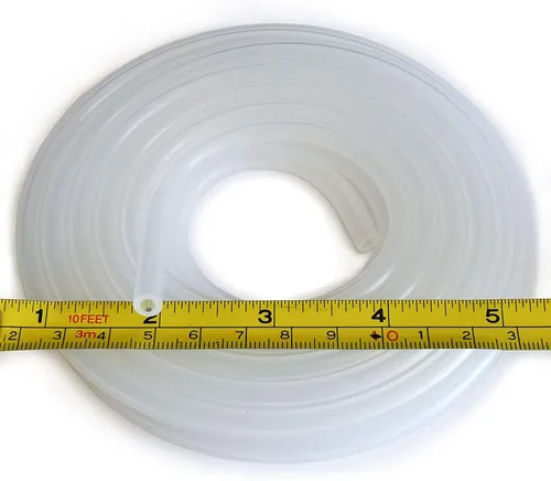 Tubo de silicona pura - 1/8" ID x 1/4" OD - Tubo de manguera de alta temperatura sin torceduras 500F (10 pies)