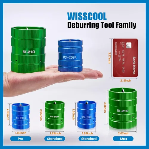 Miniatura 8 de Herramienta de escariador de tubos WISSCOOL, herramienta de desbarbado de tubos de cobre PVC herramientas de fontanería limpiador de tubos Verde