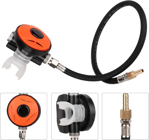 Miniatura 4 de Regulador de buceo ajustable de dos etapas, piezas de aparato de respiración subacuática de buceo, máscara, válvula, manguera, conector