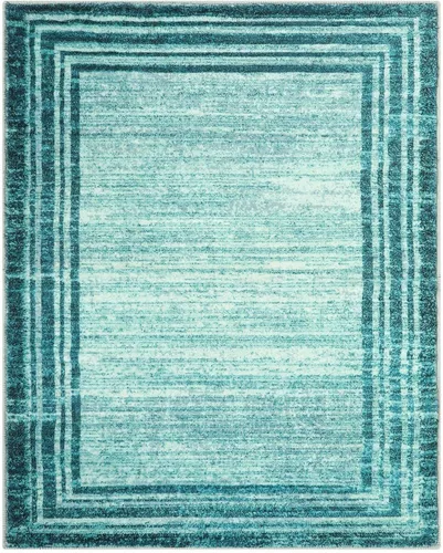 Miniatura 104 de Alfombra de pasillo moderna abstracta Lahome, alfombra lavable turquesa de 2 x 6 pulgadas para entrada, alfombra antideslizante de bajo pelo