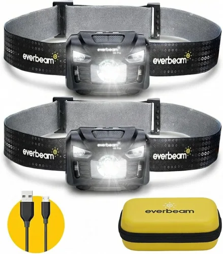 Miniatura 8 de Everbeam - Linterna de cabeza led recargable H6 Pro, con control de sensor de movimiento, 650 lúmenes de brillo, 30 horas de autonomía, 1200 mAh