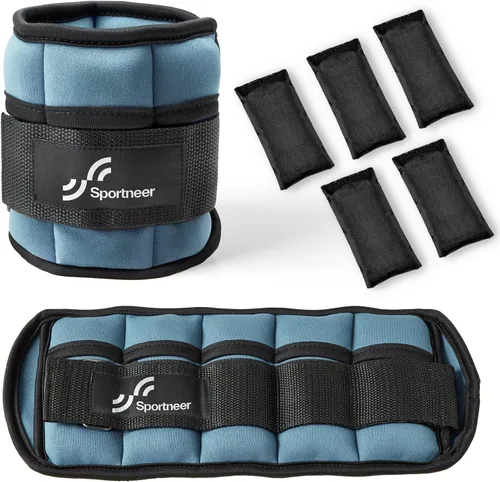 Miniatura 9 de Sportneer Juego de pesas de tobillo ajustables, 1 par, de 2, 4, 6, 8 y 10 libras, correas para el peso de las piernas para mujer, hombre, niños
