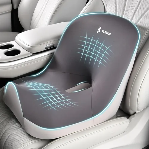 Miniatura 8 de Cojín de asiento de automóvil y almohada de apoyo lumbar, cojín de asiento de espuma viscoelástica más grande, cojín ergonómico en forma de L