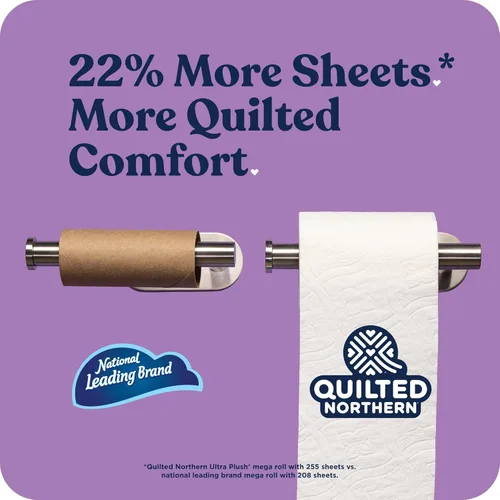 Miniatura 3 de Quilted Northern Papel higiénico ultra afelpado, 6 megarrollos = 24 rollos regulares, 3 veces más grueso*, papel higiénico suave de 3 capas