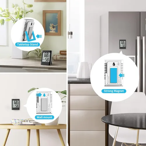 Miniatura 6 de Medidor de humedad, paquete de 2 termómetros de interior para el hogar, higrómetro digital, termómetro de habitación y medidor de humedad