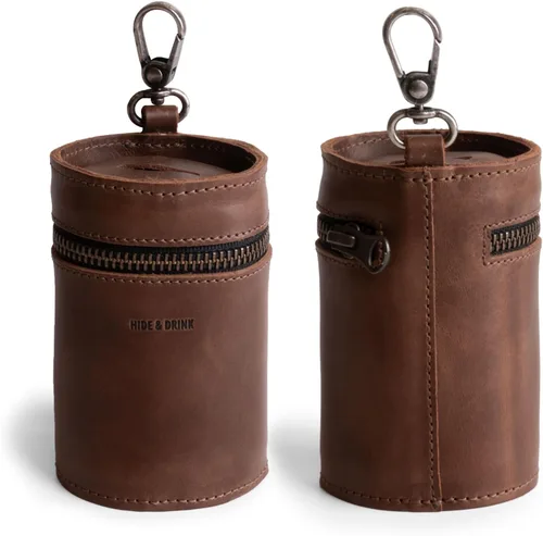 Miniatura 2 de Hide & Drink, Caja de dinero, cubo de alcancía, bolsa con cremallera, organizador de efectivo, funda para monedas, cuero de grano completo, hecho a