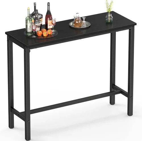 Miniatura 11 de Mr IRONSTONE - Mesa de bar, mesa alta de 47" para pub, mesa rectangular de altura de bar, consola/mesa de café para sofá, para espacios estrechos