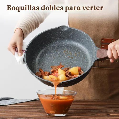 Miniatura 7 de SENSARTE Sartén antiadherente para freír en profundidad, sartén de 12 pulgadas con tapa, mango de enfriamiento, sartén de chef, utensilios de cocina