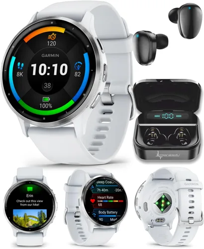 Garmin Venu 3 Reloj inteligente GPS con pantalla AMOLED de 45 mm, funciones avanzadas de salud y fitness, hasta 14 días de batería, paquete con