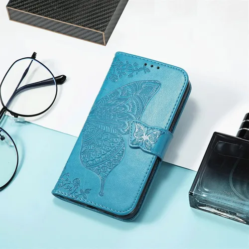 Miniatura 6 de Funda para teléfono Samsung Galaxy A15 5G, funda con tapa para mujer, tarjeteros de crédito en relieve mariposa flor de cuero PU correa de muñeca