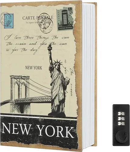 Miniatura 9 de Caja Fuerte de Libro para Almacenamiento, Caja de Seguridad con Cerradura de Combinación Premium, Caja Fuerte de Libro Portátil, Perfecta para Casa
