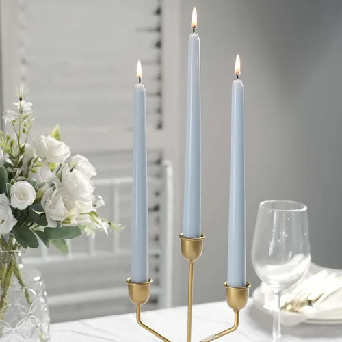 Miniatura 30 de Efavormart 12 Pack 11" Velas cónicas de cera de parafina de rosa mate de color oro rosa de alta calidad, velas de cena largas sin aroma, con mecha