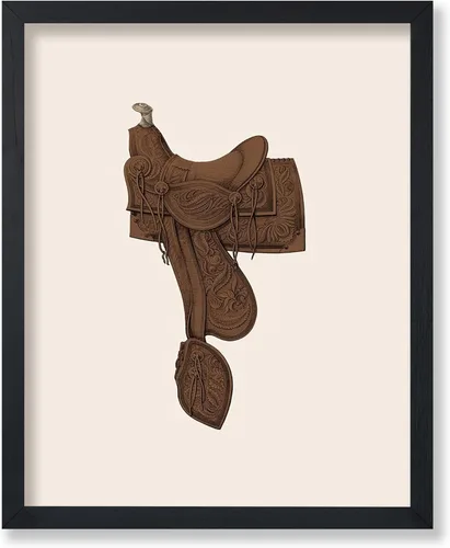 Miniatura 46 de Poster Master Póster vintage de cuero para silla de montar, estampado retro de vaquero, arte de silla de montar, diseño occidental, impresión