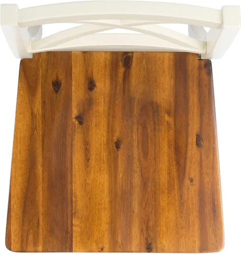 Miniatura 6 de Safavieh Home Collection Akash - Silla de comedor de 18 pulgadas con respaldo en X blanco y natural (juego de 2)