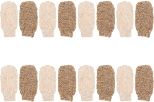 FRCOLOR 16 piezas de guantes de baño, toallas corporales, manoplas de masaje corporal Srub Spa, guante de masaje de lufa, esponja de lufa, guantes
