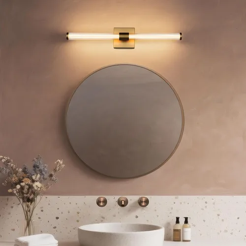 Miniatura 7 de Tubicen Luz de tocador lineal negra vertical LED luz de pared 360° iluminación completa 12W Horizontal baño tubo barra luz sobre espejo 25 pulgadas