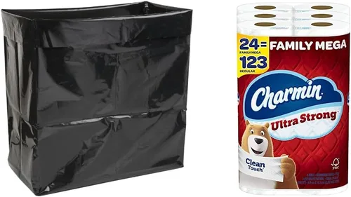 Broan-Nutone Bolsas compactadoras 15TCBL para modelos de 15 pulgadas de ancho (paquete de 12 bolsas) y papel higiénico Charmin ultra fuerte y