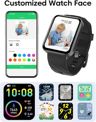 Miniatura 5 de Relojes inteligentes para mujeres y hombres con Bluetooth llamadas telefónicas compatibles con teléfonos iPhone/Android, monitor de ritmo cardíaco