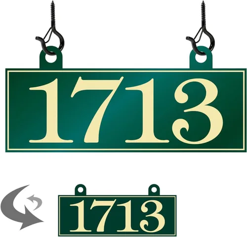 Miniatura 16 de Placa de dirección colgante – Letrero de número de casa, letrero de dirección, números de dirección para buzón exterior, lámpara, poste de luz, 2