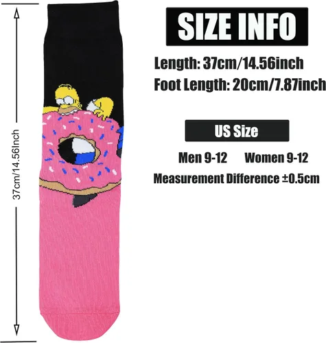 Miniatura 3 de Bycikool Calcetines unisex de personajes divertidos de dibujos animados para hombre, 5 paquetes, Multi-colorido