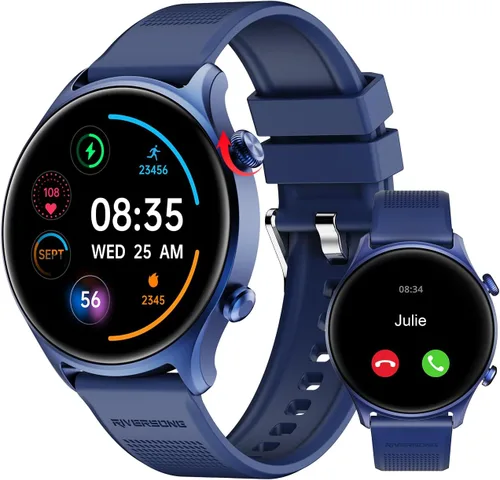 RIVERSONG Reloj inteligente para hombres y mujeres (respuesta/hacer llamadas), reloj de fitness de 1.52 pulgadas con monitor rastreador para salud