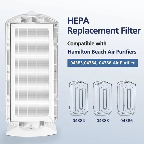 Miniatura 2 de Paquete de 2 filtros de repuesto 3 en 1 actualizados compatibles con Hamilton Beach 04383 Purificador 04384 04386A 04385 HEPA y filtro de carbón