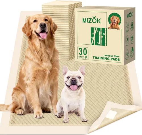 Miniatura 9 de MIZOK Almohadillas para orina para perros, 36 x 36 pulgadas, almohadillas de bambú para orina de perro, almohadillas para perros extra grandes
